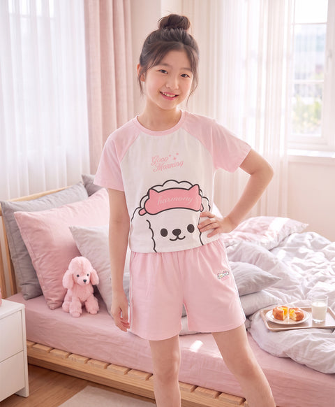 Junior Morning Harmony Short Sleeves Top & Shorts Sleep Set