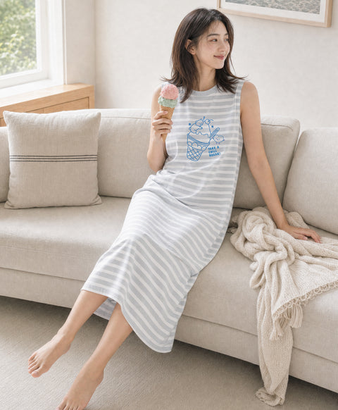 Heart Gelato Sleeveless Sleep Dress