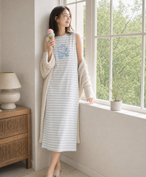 Heart Gelato Sleeveless Sleep Dress