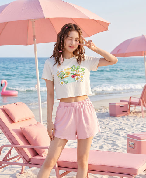 Resort of Heart Short Sleeves Top & Shorts Sleep Set