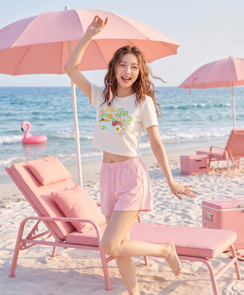 Resort of Heart Short Sleeves Top & Shorts Sleep Set