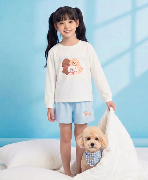 Junior Gentle Harmony Long Sleeves Top & Shorts Sleep Set