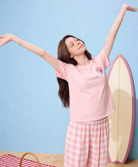 Pool Party Pals - Bearly Floating Short Sleeve PJ Top & Long Pants Set