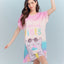 Tropical Vibes Microfiber Short Sleeves Sleep Dress