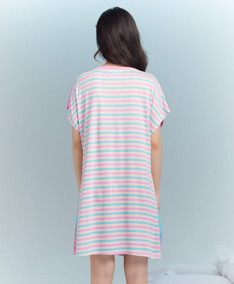 Tropical Vibes Microfiber Short Sleeves Sleep Dress