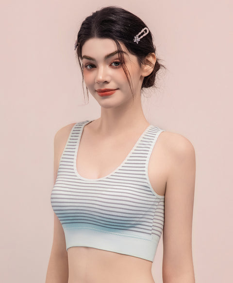Stripe Seamless Wireless Pull Over Vest