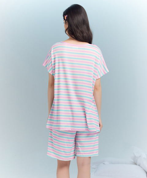 Tropical Vibes Short Sleeves Microfiber Top & Bottom Sleep Set