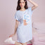 Lets Travel Short Sleeves Polyester Cotton Sleep Dress