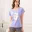 Kitty Astronaut Short Sleeves Polyester Cotton Top & Bottom Sleep Set