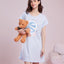 Lets Travel Short Sleeves Polyester Cotton Sleep Dress