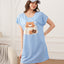 Coffee Bear Cup Short Sleeves Polyester Cotton Sleep Dress