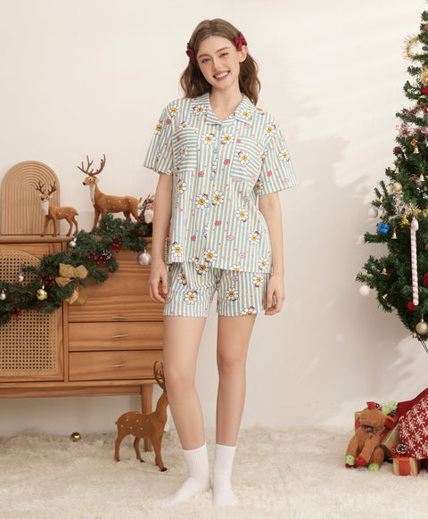 Jolly Smiley Short Sleeves PJ Top & Shorts Set