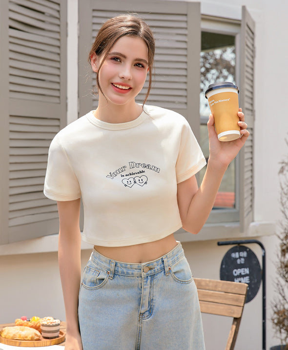 Chasing Dreams Tight Fit Crop Tee