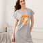 Squirrel Home Sweet Nut Short Sleeves Polyester Cotton Sleep Dress