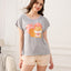 Squirrel Love You So Much Short Sleeves Polyester Cotton Top & Bottom Sleep Set