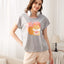 Squirrel Love You So Much Short Sleeves Polyester Cotton Top & Bottom Sleep Set