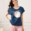 Seal Lost in the Stars Short Sleeves Polyester Cotton Top & Bottom Sleep Set