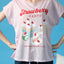 Strawberry Party Short Sleeves Top & Shorts Sleep Set
