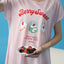 Berry Sweet Short Sleeves Sleep Dress