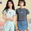 Peekaboo Relaxed Fit Raglan Crop Tee