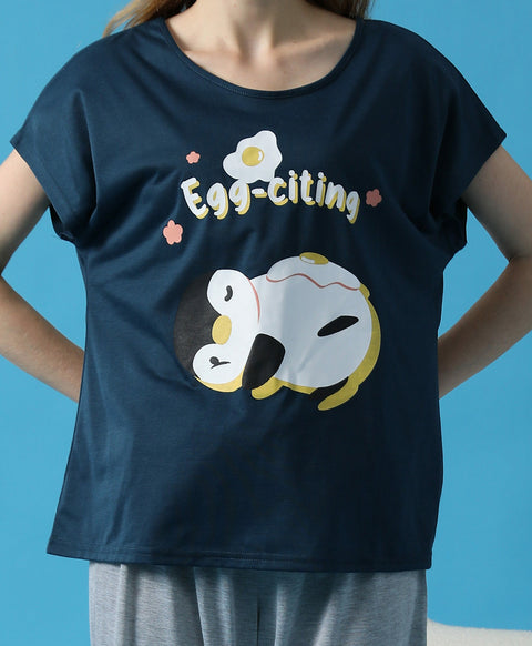 Egg-citing Short Sleeves Top & Long Pants Sleep Set