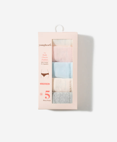 Sunday Morning Low Waist Mini 5pcs Cotton Spandex Pack Panties