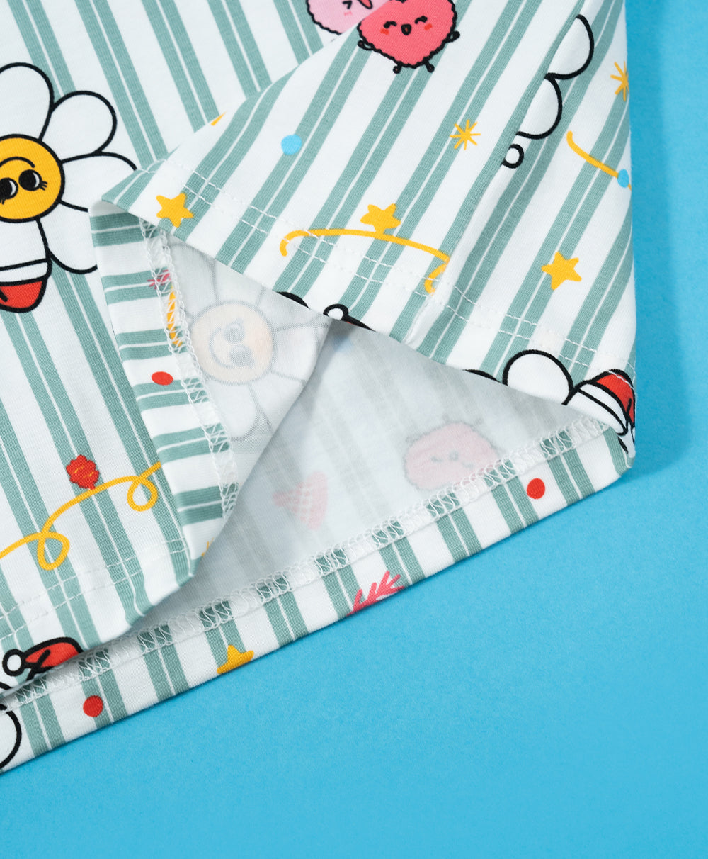 Junior Jolly Smiley Short Sleeves PJ Top & Shorts Set