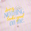 BedMood Cremo Doing Nothing Looks Good On Me Polyester PJ Short Sleeves Top & Shorts Set - Pink
