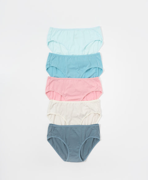 Winter Cotton Mid Waist Midi 5pcs Pack Panties