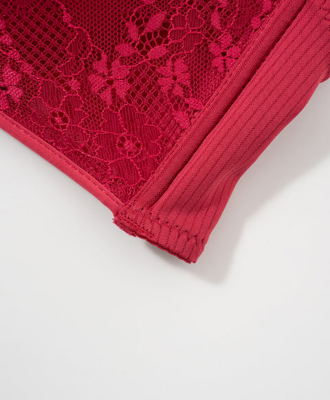 Spring Lace 3/4 Cup Full Coverage Wireless Bra