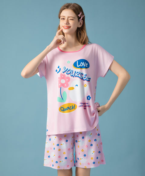 Love Yourself, Quack! Microfiber Top & Bottom Sleep Set