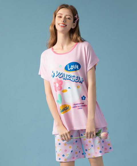 Love Yourself, Quack! Microfiber Top & Bottom Sleep Set