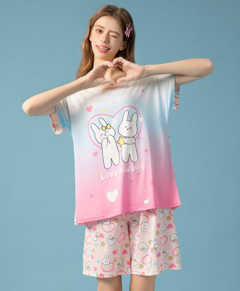Love Always Microfiber Top & Bottom Sleep Set