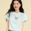 Peekaboo Relaxed Fit Raglan Crop Tee