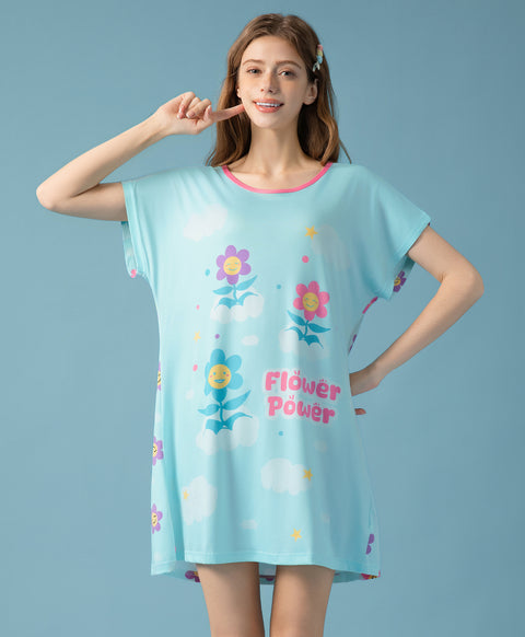 Flower Power Microfiber Sleep Dress