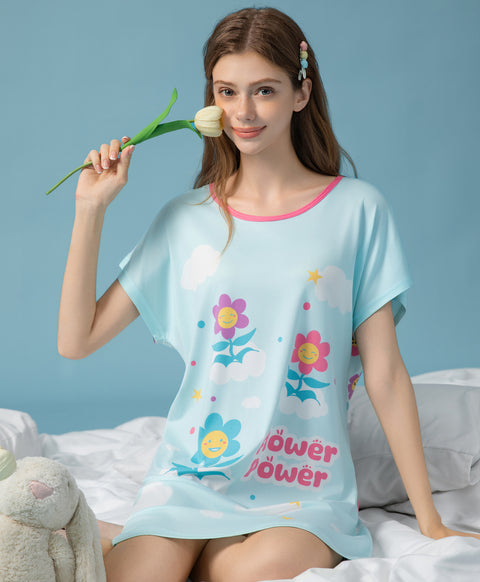 Flower Power Microfiber Sleep Dress