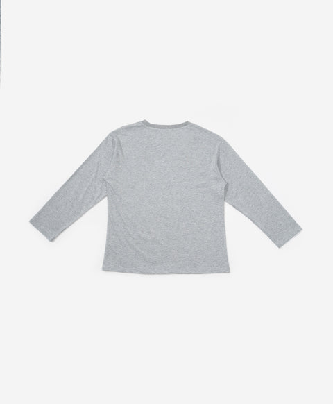 BedMood Cremo & Mello Late Morning Coffee Club Cotton Blend Long Sleeves Top & Shorts Set - Grey