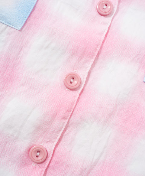 BedMood Cremo & Mello Join The Late Morning Coffee Club Polyester PJ Short Sleeves Top & Long Pants Set - Pink
