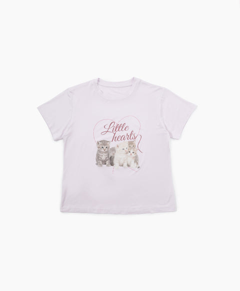 Junior Catitude-ing Short Sleeves Top & Long Pants Sleep Set