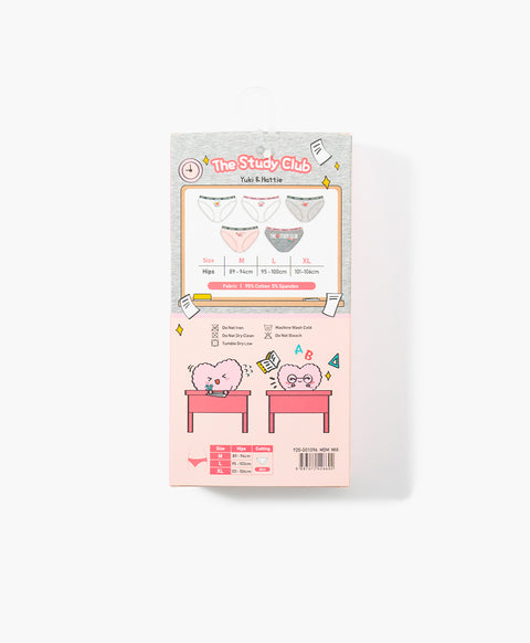 The Study Club Yuki & Hattie Low waist Mini 5pcs-pack Cotton Spandex Graphic Panties Wonder Box
