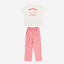BedMood Cremo & Mello No Rush. No Rules Cotton Blend Short Sleeves Top & Long Pants Set - Pink