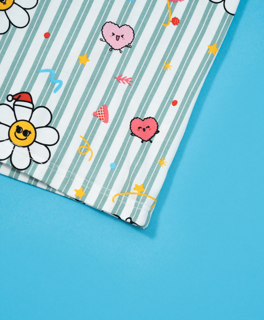 Junior Jolly Smiley Short Sleeves PJ Top & Shorts Set