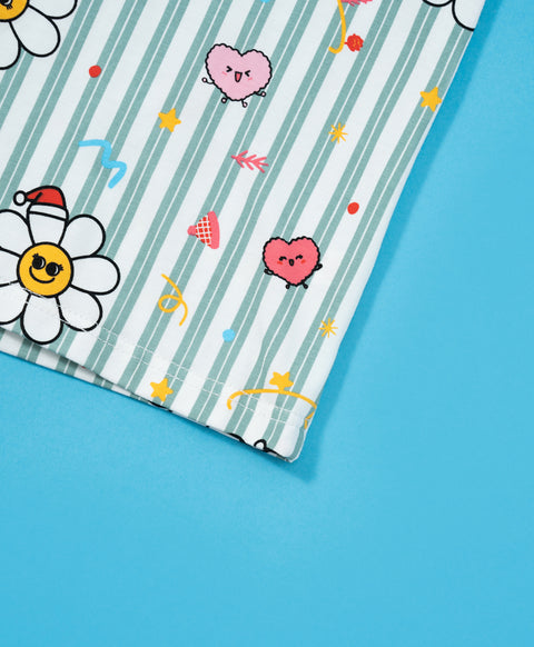 Junior Jolly Smiley Short Sleeves PJ Top & Shorts Set