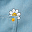 Stay Bloom Denim Smiley Tote Bag