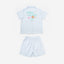 BedMood Mello Nothing Scheduled. Don't Ask. Polyester PJ Short Sleeves Top & Shorts Set - Blue