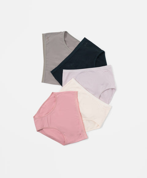 Sculptural Aesthetics High Waist Maxi 5pcs Cotton Spandex Pack Panties