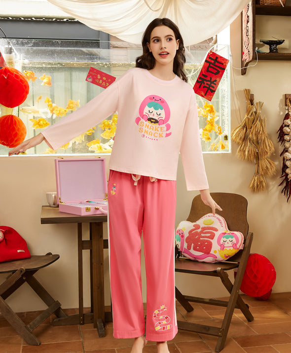 Snake Snack CNY Top & Pants Sleep Set