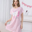 Adorable Cotton Candy Short Sleeves Polyester Cotton Sleep Dress