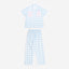 BedMood Cremo & Mello Join The Late Morning Coffee Club Polyester PJ Short Sleeves Top & Long Pants Set - Blue
