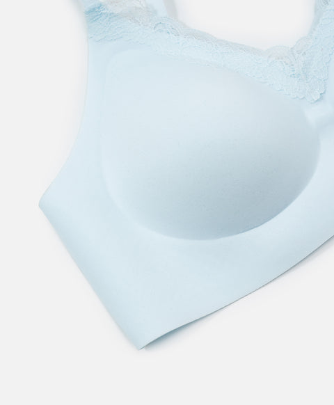 Crème de Lacelisse Wireless Lace-Trimmed V-Neck Bra